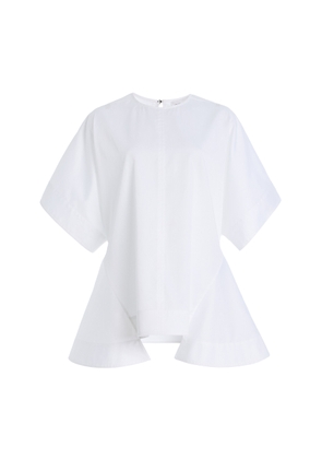 Brandon Maxwell The Tyler Cascade-Hem Satin-Poplin Top - Moda Operandi