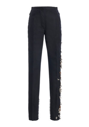 Dries Van Noten Pandoris Embellished Wool Skinny Pants - Moda Operandi