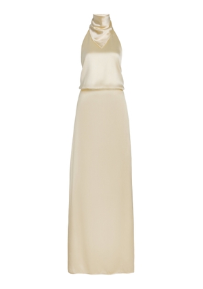 BEVZA Hustka Scarf-Neck Charmeuse Maxi Dress - Moda Operandi