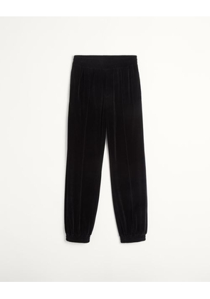 Valentino Chenille Jogging Trousers With Chez Valentino Patch Man BLACK L