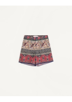 Valentino Cotton Muslin Bermuda Shorts With Voyage Imaginaire Print And Passementerie Trim Man MULTICOLOUR 48
