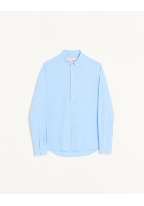 Valentino Cotton Poplin Shirt Man SKY BLUE 37