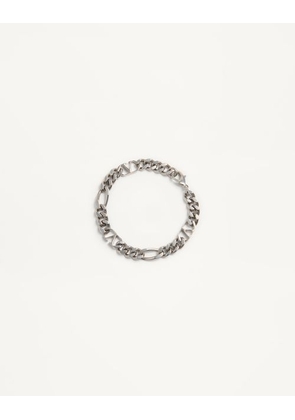 Valentino Garavani Vlogo Signature Metal Bracelet Man PALLADIUM S