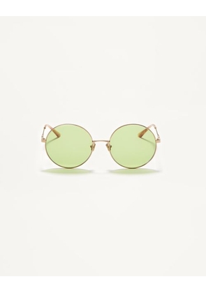 Valentino Round Oversized Metal Frame unisex LIGHT GOLD/HAVANA BEIGE/LIGHT GREEN 57