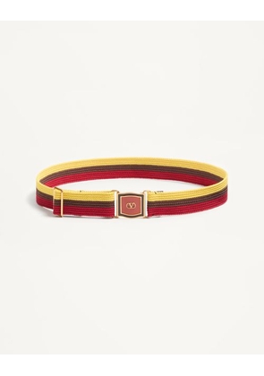 Valentino Garavani Vlogo Signature Ribbon Belt 40 Mm Man YELLOW/BROWN/RED L