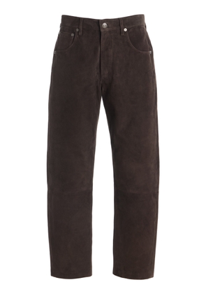 Citizens of Humanity Winslow Suede Low-Rise Straight-Leg Pants - Moda Operandi