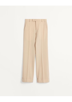 Valentino Wool Gabardine Trousers With Turn-Ups Man BUTTER 48