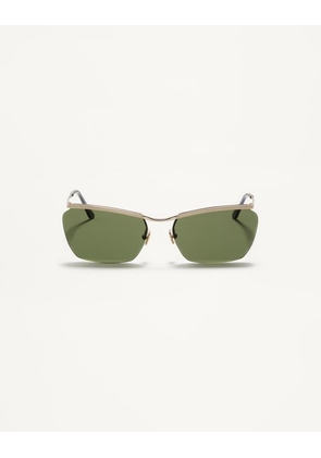 Valentino Floating Rimless Metal Glasses unisex GOLD/GREEN 60