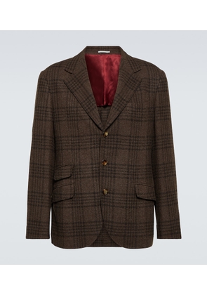 Brunello Cucinelli Tartan wool, silk, and cashmere blazer