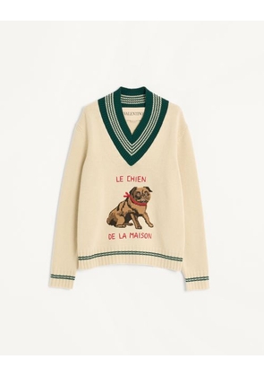 Valentino Le Chien De La Maison Jacquard Wool Jumper Man CREAM L