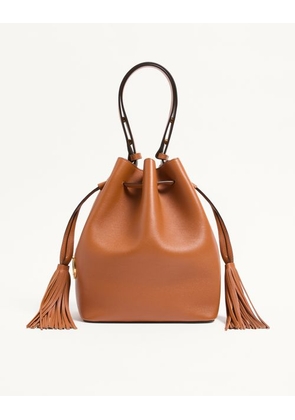 Valentino Garavani Valentino Garavani So Seau Medium Leather Bucket Bag Woman ALMOND UNI