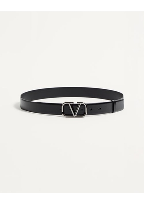 Valentino Garavani Vlogo Signature Calfskin Belt 30 Mm Man BLACK 085