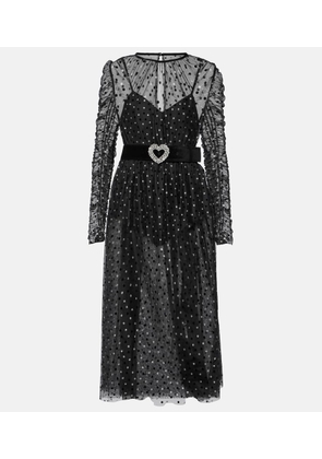 Rebecca Vallance Whitney polka-dot ruched midi dress