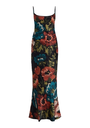S.S.DALEY Willow Printed Silk-Satin Maxi Slip Dress - Moda Operandi