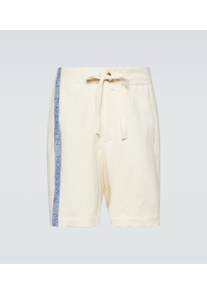 JW Anderson Logo high-rise cotton and linen shorts