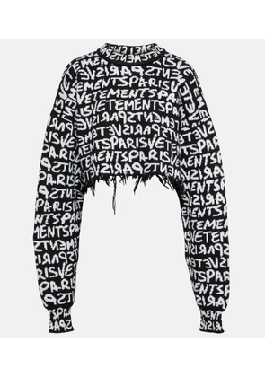 Vetements Monogram cropped wool sweater