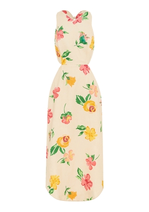 ALÉMAIS Scarlett Cutout Linen Midi Dress - Moda Operandi