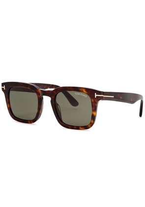 Tom Ford - Square-frame Sunglasses Tortoiseshell, Brown, Green Lenses, 100% UV Protection