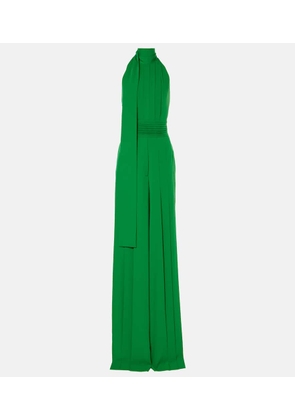 Elie Saab Open-back crepe jumpsuit