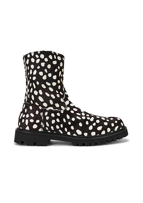 Vinny's Moto Boot in Black & White Pony Hair - Black. Size 45 (also in 44).