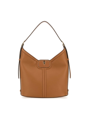 Valentino Garavani Camel Leather Vlogo Handbag