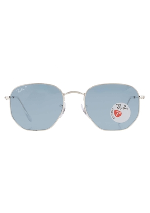 Ray Ban Hexagonal Flat Lenses Polarized Blue Unisex Sunglasses RB3548N 003/02 54