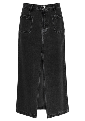 Frame Le Bardot Denim Midi Skirt - Black - 28 (W28 / UK 10 / S)