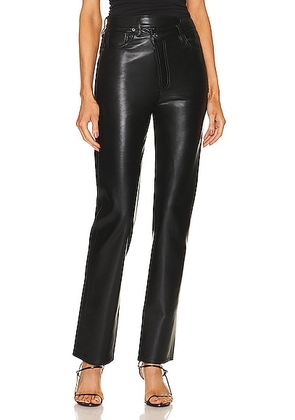 AGOLDE Recycled Leather Criss Cross Straight in Detox - Black. Size 33 (also in ).