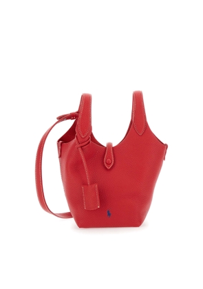 Ralph Lauren Play Red Handbag With Removable Shoulder Strap And Pony Embroidery On The Front In Leather Woman