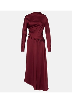 Victoria Beckham Cutout draped crepe satin midi dress