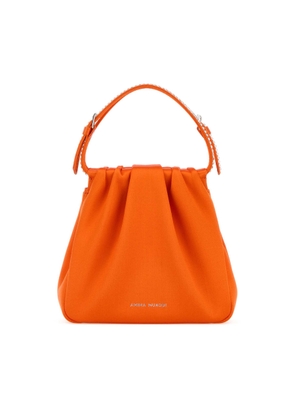 Amina Muaddi Orange Satin Vittoria Crystal Handbag