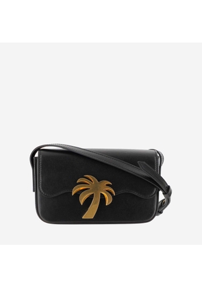 Palm Angels Black Leather Palm Beach Bridge Crossbody Bag