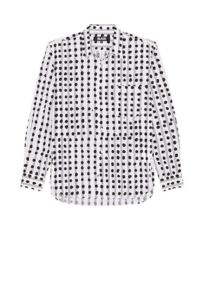 COMME des GARCONS BLACK Stripe Filip Pagowaski Print Shirt in White & Black - White. Size M (also in ).