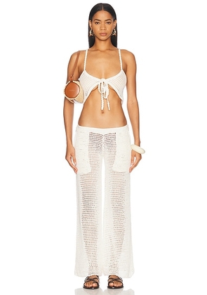 Akoia Swim Mayumi Pant Set in Off White - White. Size XS (also in ).