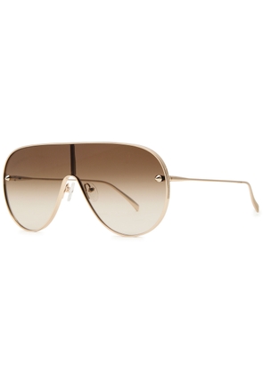 Alexander Mcqueen Aviator-style Sunglasses - Gold - One Size
