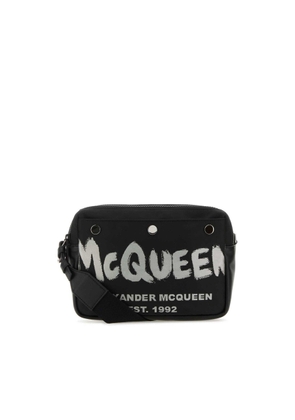 Alexander Mcqueen Black Fabric Mcqueen Graffiti Crossbody Bag