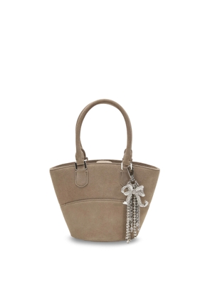 Self-Portrait Suede Shoulder Bag With Charms