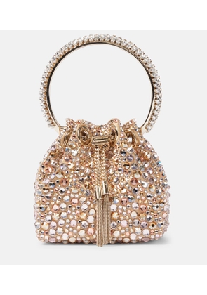 Jimmy Choo Bon Bon Micro embellished satin bucket bag