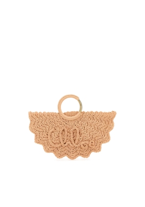 ChloÃ© Peach Fabric Small Bracelet Paravent Handbag