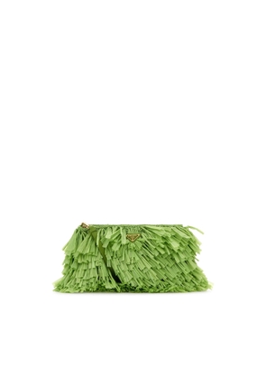 Prada Grass Green Crochet Clutch