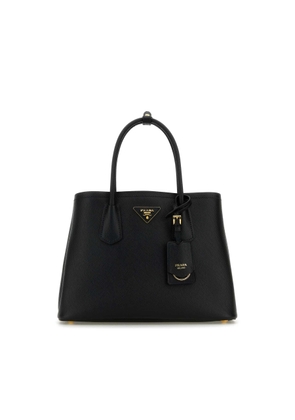 Prada Black Leather Small Double Handbag