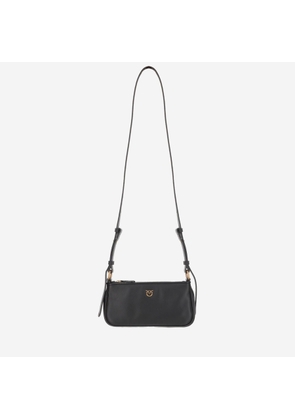 Pinko Mini Half Moon Baguette Leather Bag With Logo