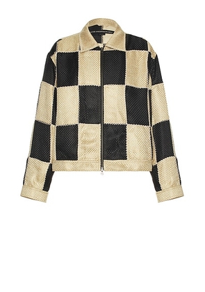 Andersson Bell Patchwork Zip-Up Jacket in Multicolor - Black,Beige. Size L (also in ).