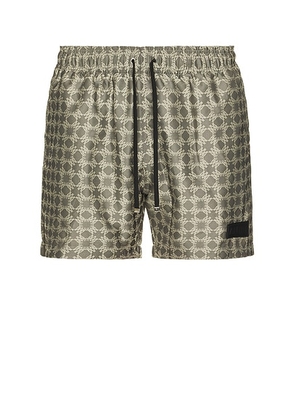 Amiri MA Quad Swim Trunk in Black - Grey. Size S (also in ).