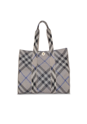 Burberry Med Check Lichen Beige Tote Bag