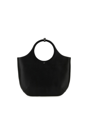 CourrÃ¨ges Black Leather Large Holy Handbag