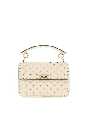 Valentino Garavani Ivory Nappa Leather Medium Rockstud Spike Handbag