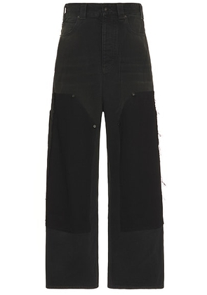 Balenciaga Ripped Off Baggy Pants in Black  Green  & Red - Black. Size S (also in ).
