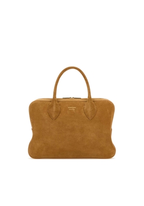 Ferragamo Camel Suede Medium Handbag