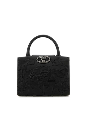 Valentino Garavani Black Leather Vlogo Handbag